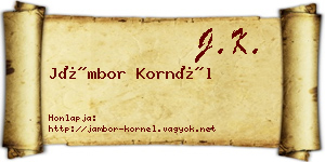 Jámbor Kornél névjegykártya