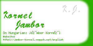 kornel jambor business card